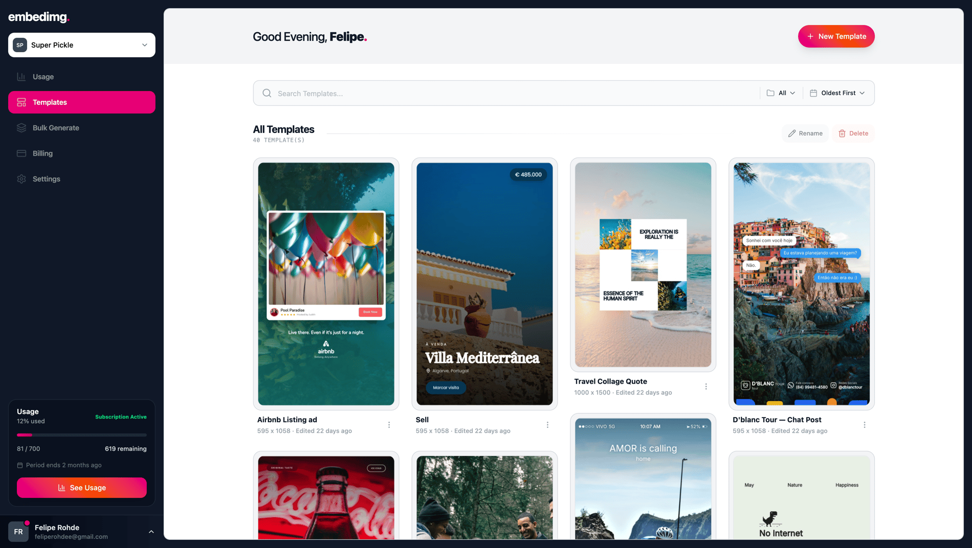 embedimg templates library — grid of image templates